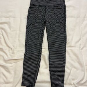 Women’s Black and Gray Striped Leggings